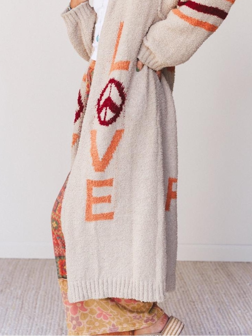 NWT POL Oversized Peace Love Boho Soft Cardigan Sweater Duster - Picture 12 of 14